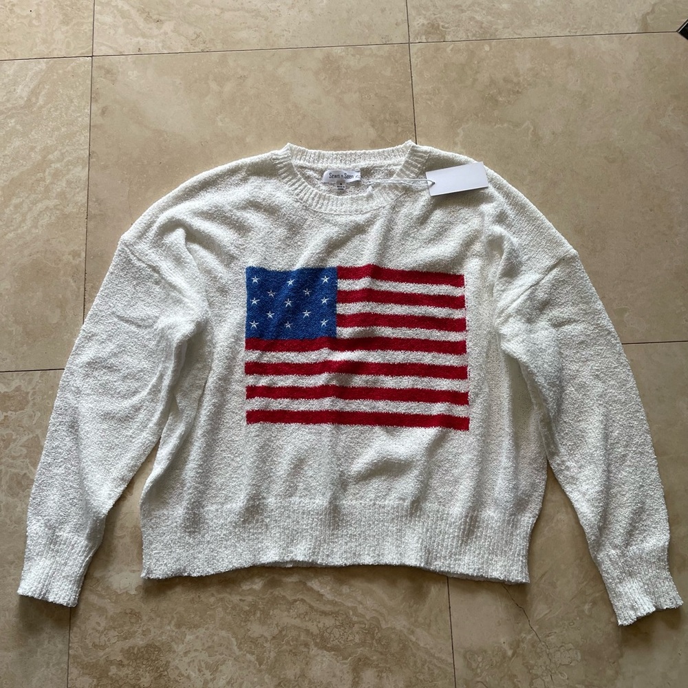 Sewn + Seen New Womens Flag Sweater